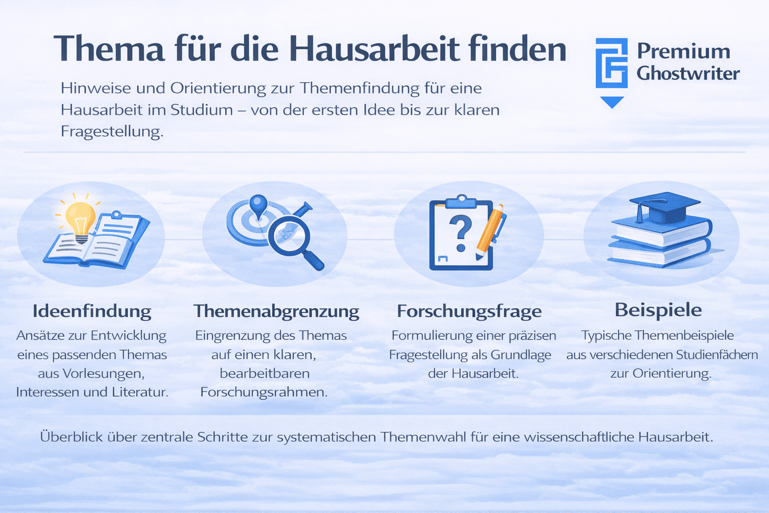 Thema für die Hausarbeit finden – Tipps zur Themenwahl, Eingrenzung und Forschungsfrage