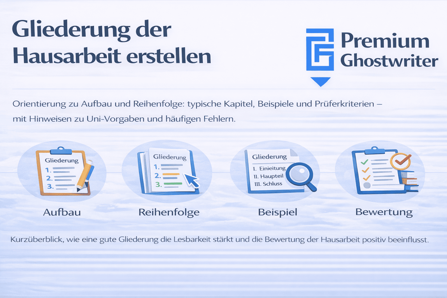 Gliederung Hausarbeit richtig erstellen: Aufbau, Reihenfolge, Beispiel, Uni-Tipps und Bewertungskriterien im Überblick