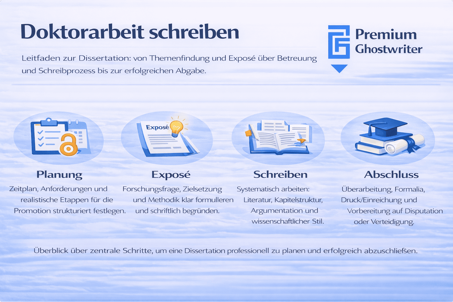 Doktorarbeit schreiben: Leitfaden zur Dissertation mit Planung, Exposé, Schreibprozess und Abschluss