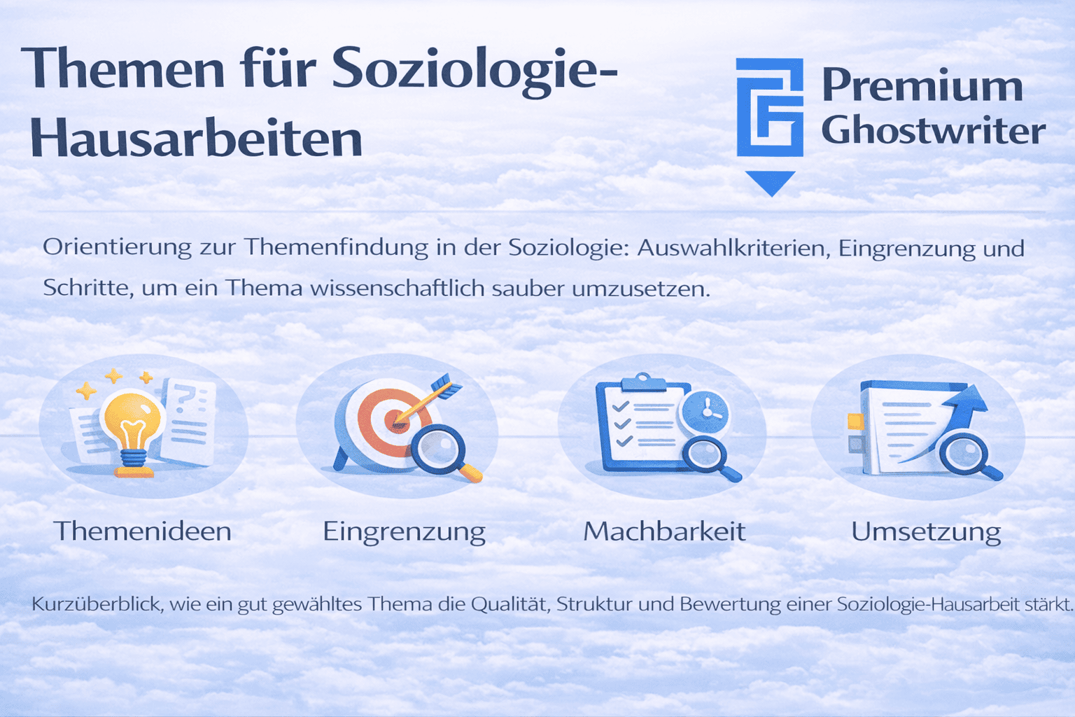 Themen für Soziologie-Hausarbeiten: Themenfindung, Eingrenzung, Machbarkeit und Umsetzung wissenschaftlich erklärt